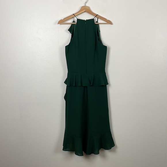 Badgley Mischka Platinum dress womens size 4 sleeveless ruffle front formal - Picture 5 of 10